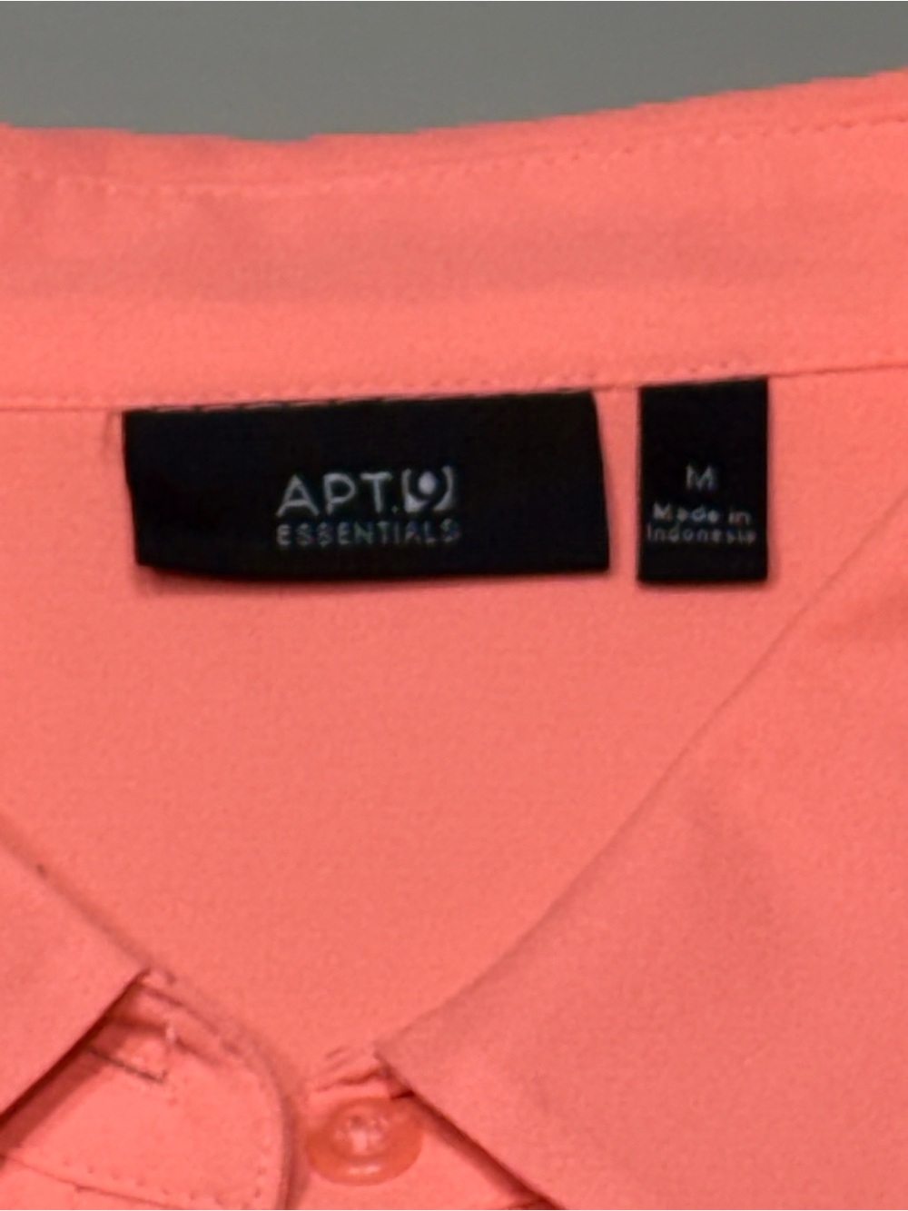Apt. 9 Neon Peach Button-Up Blouse with Roll-tab Sleeves - Picture 9 of 13